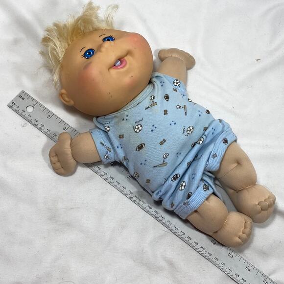 Vintage Cabbage Patch Doll Xavier Roberts Blonde Baby Pajamas 1982–1988 - Picture 10 of 10